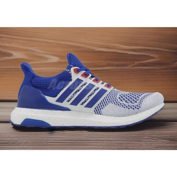 Adidas Ultraboost USA Rare White Royal Blue Running Shoes Mens 16 NEW Fast Ship - Picture 3 of 8